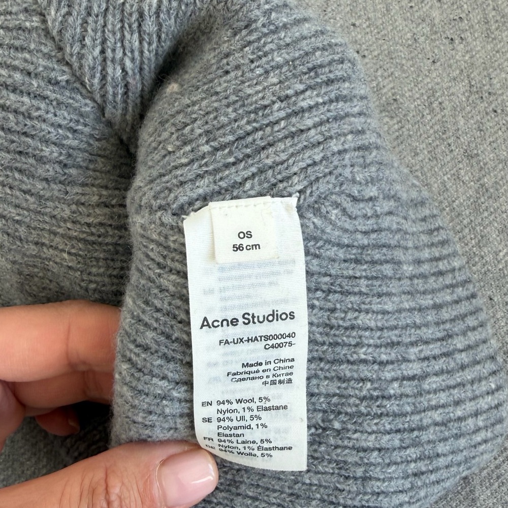 Acne Gray Knit Beanie - Picture 3 of 3